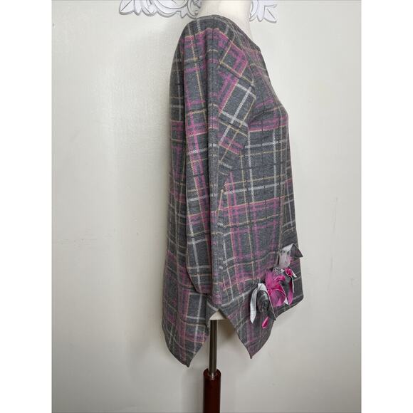 MAMATAYOE size M Flannel Tunic 3/4 Sleeves Designed in Spain Made in Portugal - Picture 10 of 15